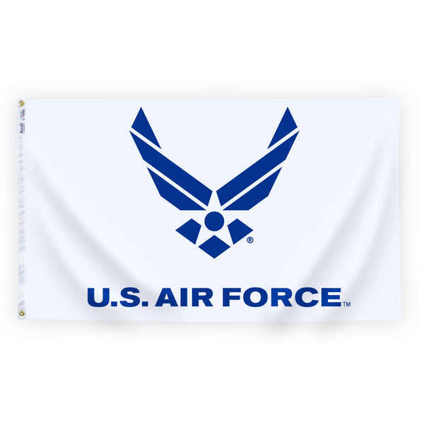 US Air Force Flag Wings Logo USAF White on Blue Veteran Active (2x3FT)