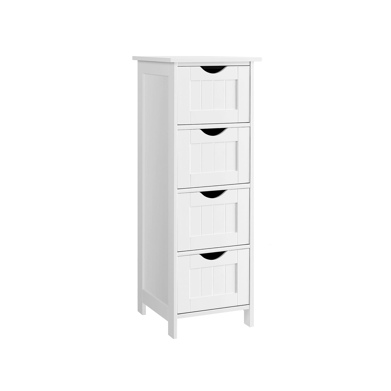 Image of Songmics - Bathroom Storage Cupboard Storage Cabinet Standing Wooden with 4 drawers 30 x 30 x 82cm White LHC40W
