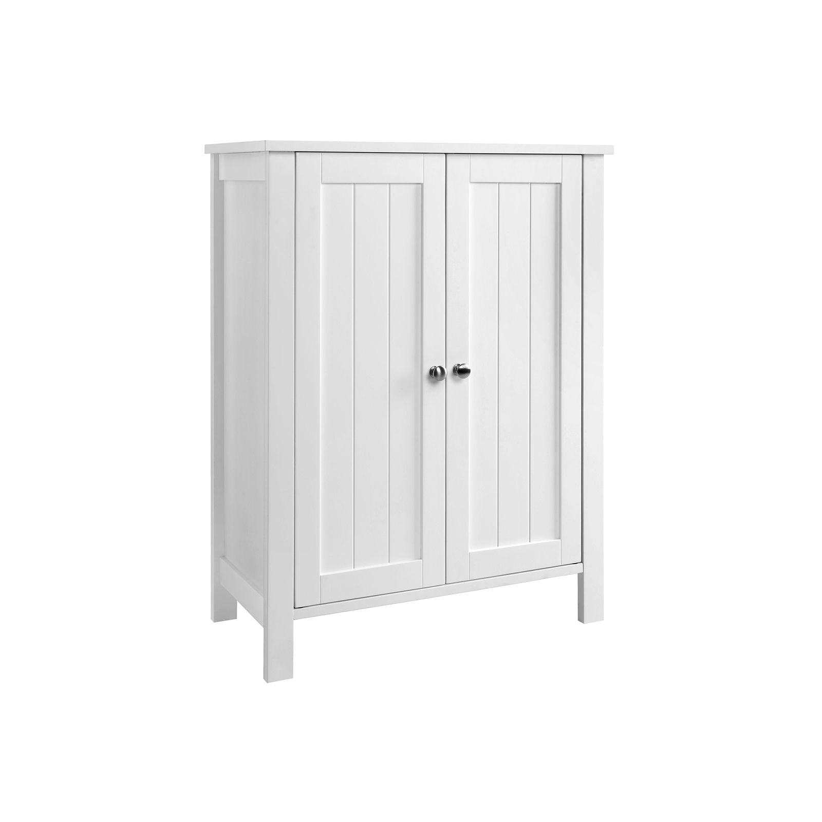 Image of Songmics - Freestanding Bathroom Cabinet Storage Cupboard Unit with 2 Doors and 2 Adjustable Shelves White BCB60W