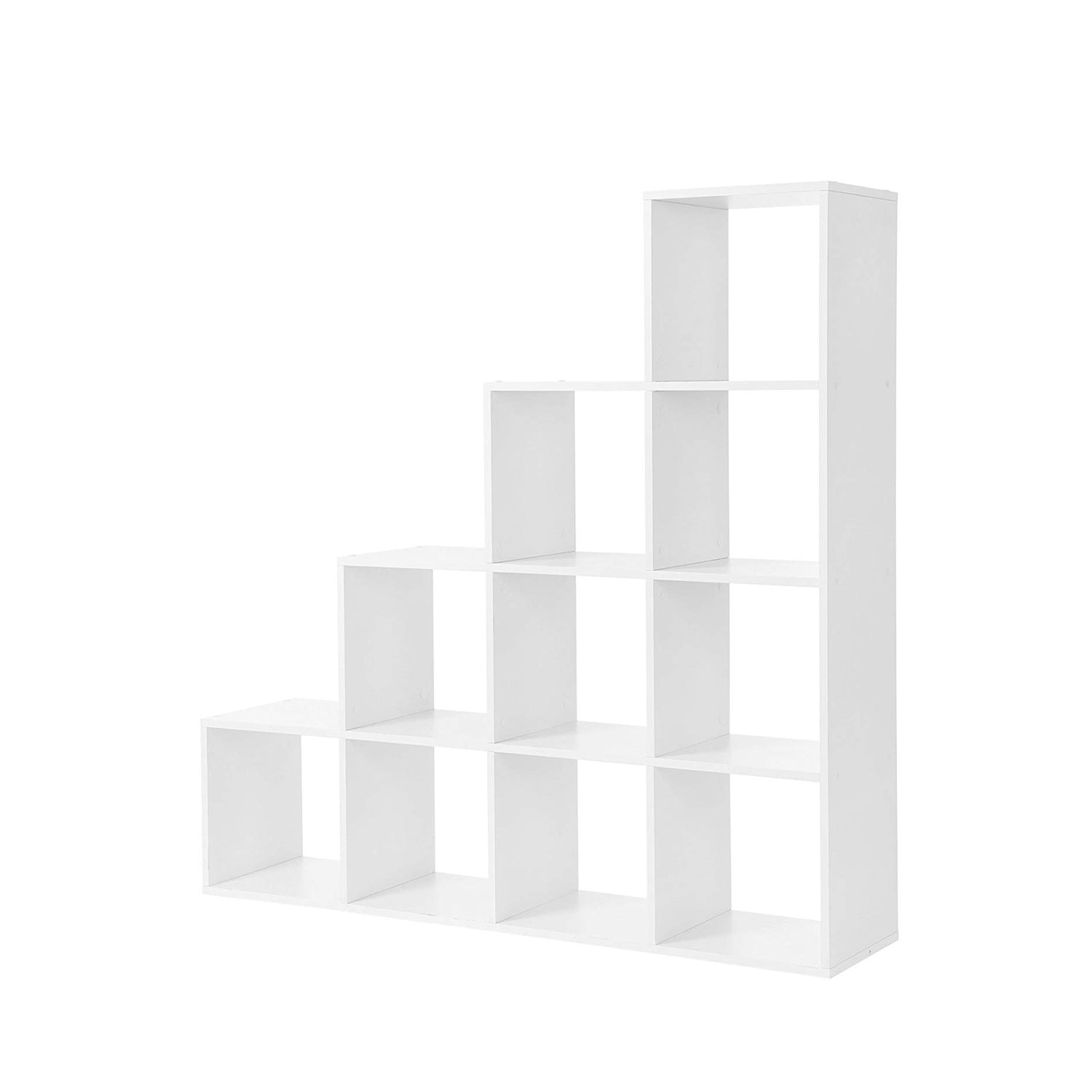 VASAGLE Stair Shaped Cube Organiser, White