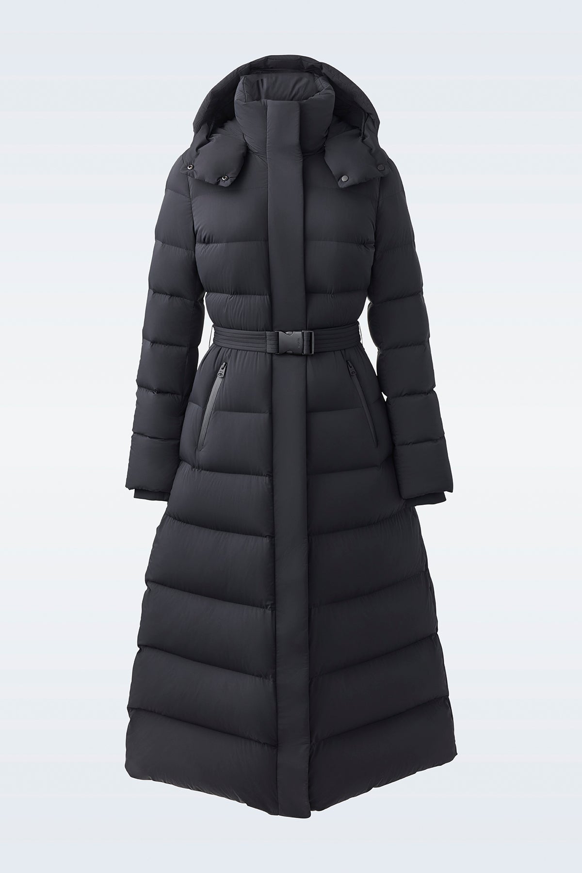 Calina, Maxi coat with mackage jaqguard logo pattern for ladies