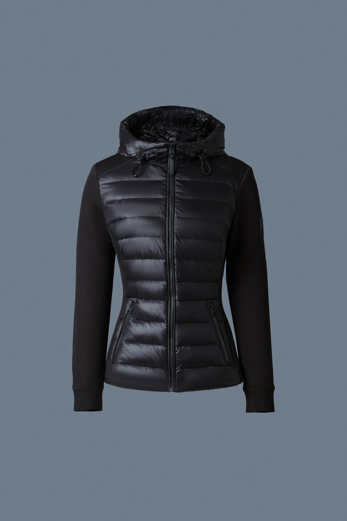 Ladies Ladies' Padded Hybrid Jacket Black/olive-melange-Daiber