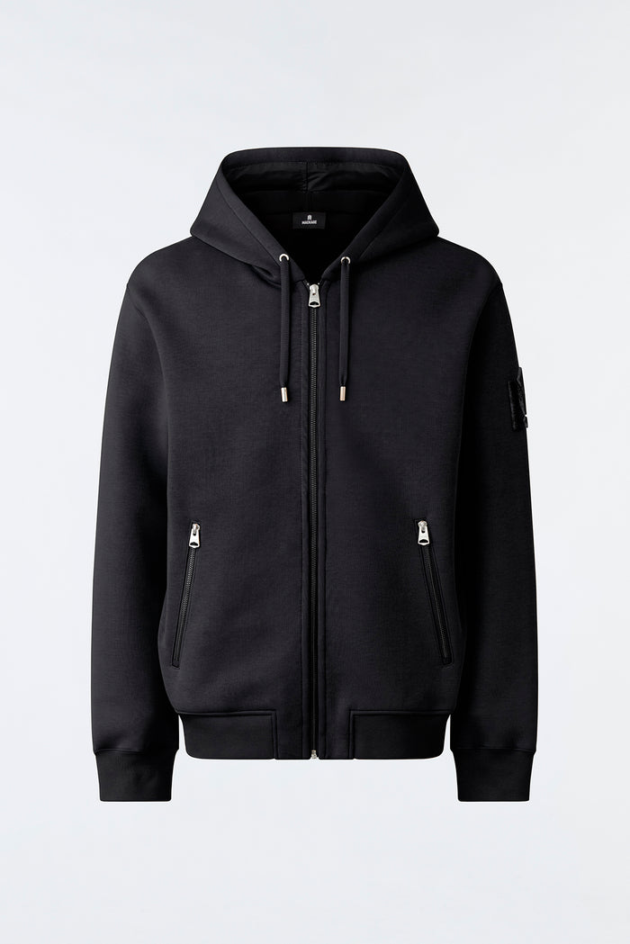 Krys Unisex Zip-up hoodie with velvet embroidery | Mackage® US
