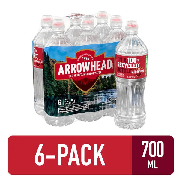 ARROWHEAD Mountain Spring Water, with Flip Cap 6 x 700 ml (Limit 1 pack per order)