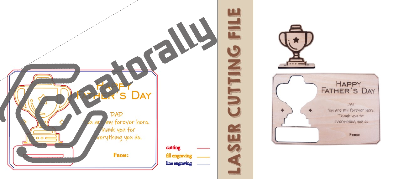 Father's Day Pop Up Card Laser Cutting File - DIY Craft for Heartfelt Greetings by Creatorally