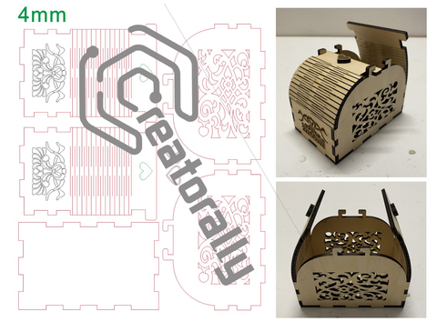 Multi-Function Tea Box Storage - Elegant Jewelry Box/Wedding Gift Box laser cutting file by Creatorally