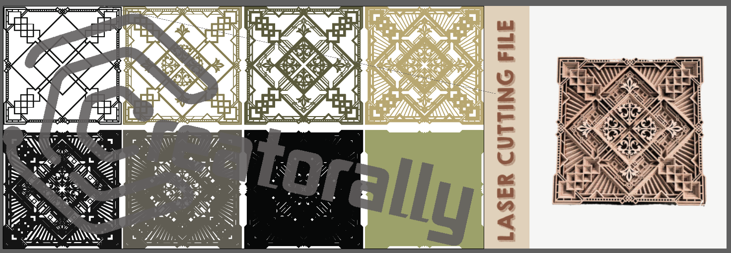 Wooden Multilayer Mandala Style Wall Decor Laser Cutting File by Creatorally