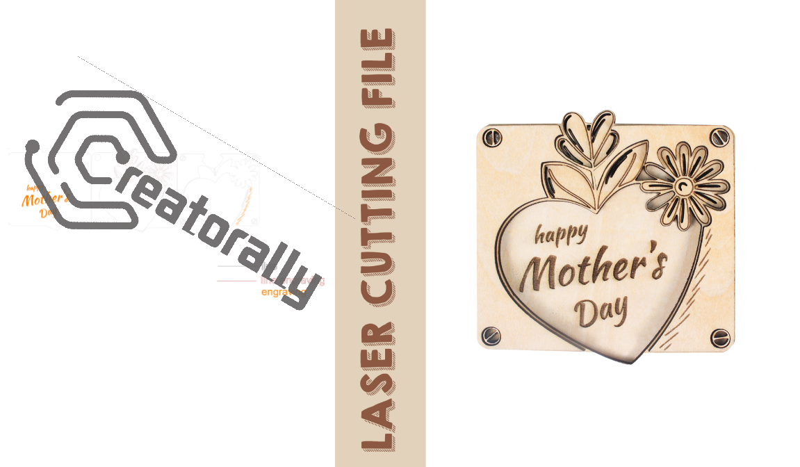 Mother's Day 3 Layers Decor Laser Cutting File - DIY Craft for Heartfelt Gifts by Creatorally