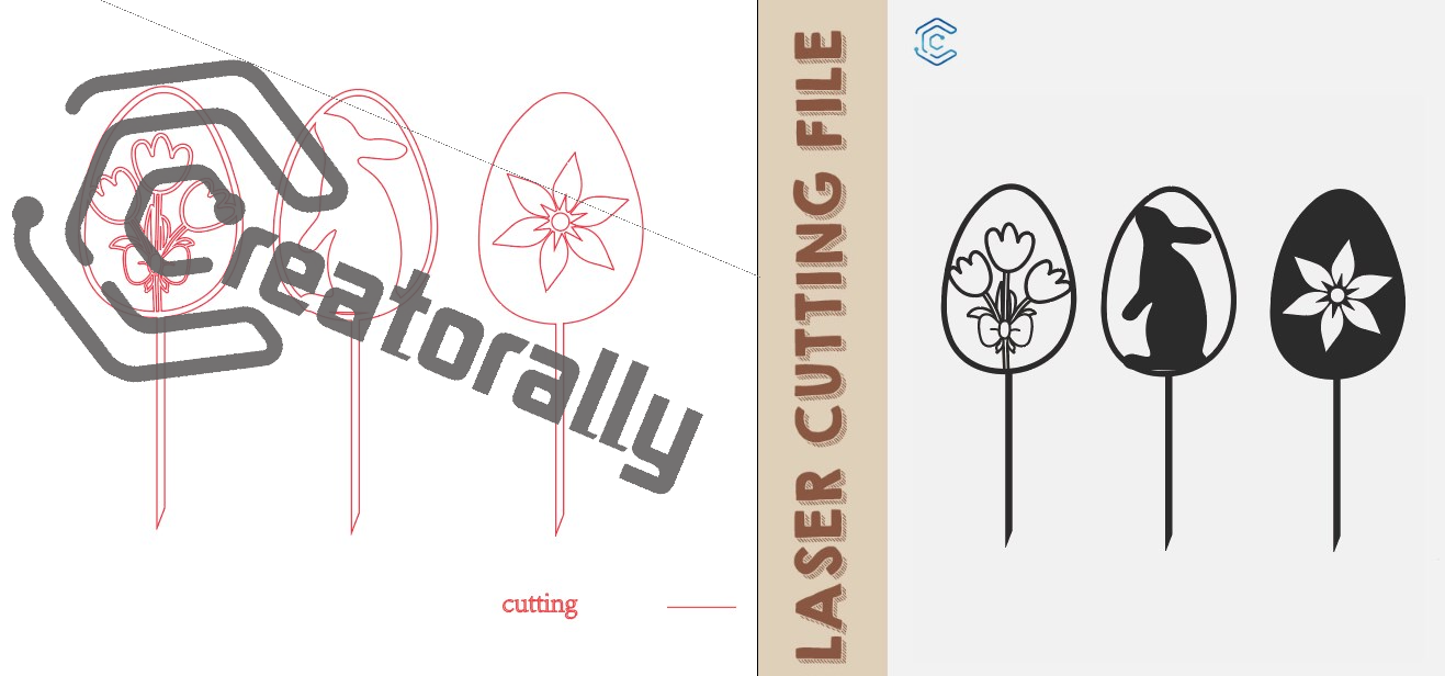 Easter Cake Topper Laser Cutting File - Festive Design Template by Creatorally