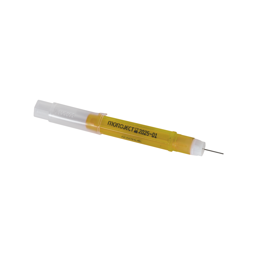 ATI Dental Needle 27ga Long 35 mm 100/Pk. Plastic Hub, Yellow