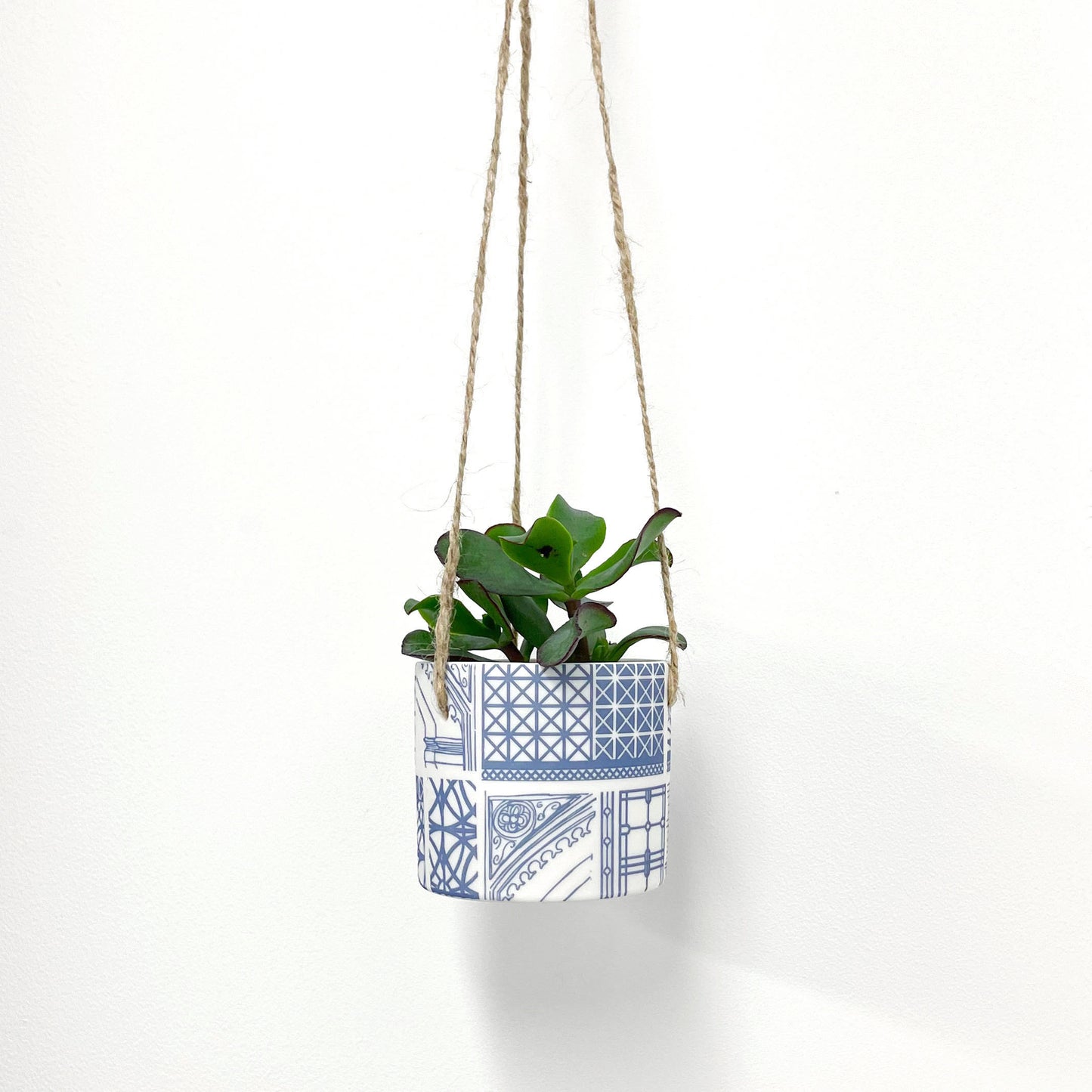 Hanging Planter Pot - Blue Architecture