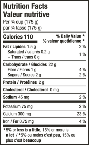 Oat Plain Nutritional Facts