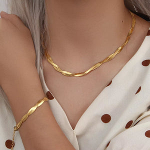 Gold Chain Necklace Bracelets - TajExpress
