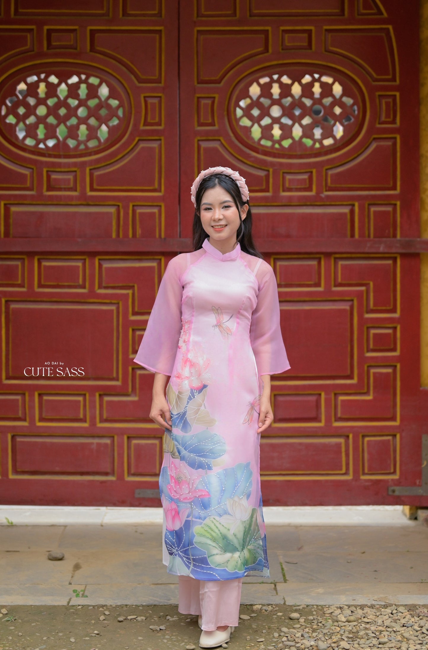 Pastel Lavender Sparkle Lotus Ao Dai Set: This Pastel Lavender Sparkle Lotus Ao Dai Set is a dreamy, elegant piece that will make you feel like a princess. The set is made with high-quality materials and features a beautiful lotus flower design that sparkles in the light. Perfect for a special occasion or photoshoot, this set will leave you feeling confident and glamorous.