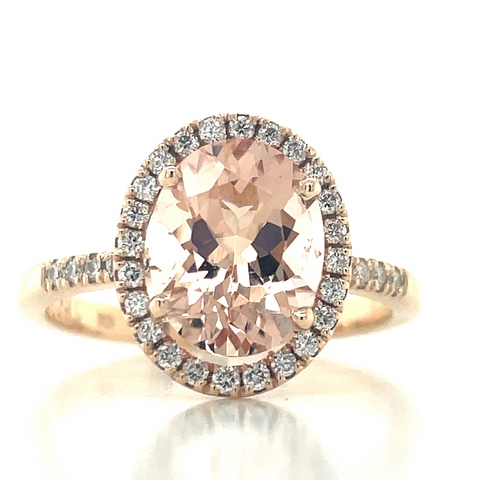 Morganite cluster ring