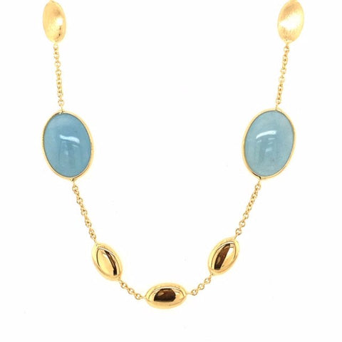18k gold and aquamarine necklace