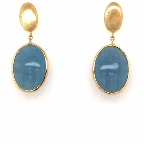 milky aquamarine earrings in 18k gold