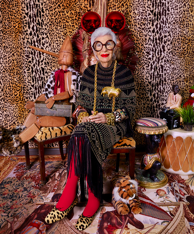 Iris Apfel at Old World Weavers