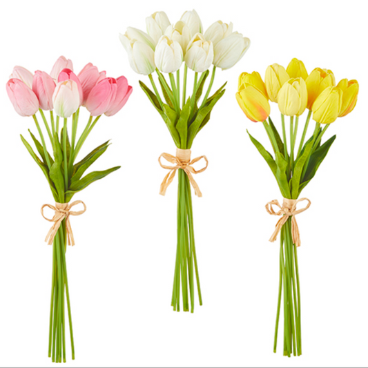15” Real Touch Peach Tulip Bundle – A Little Bit of Home