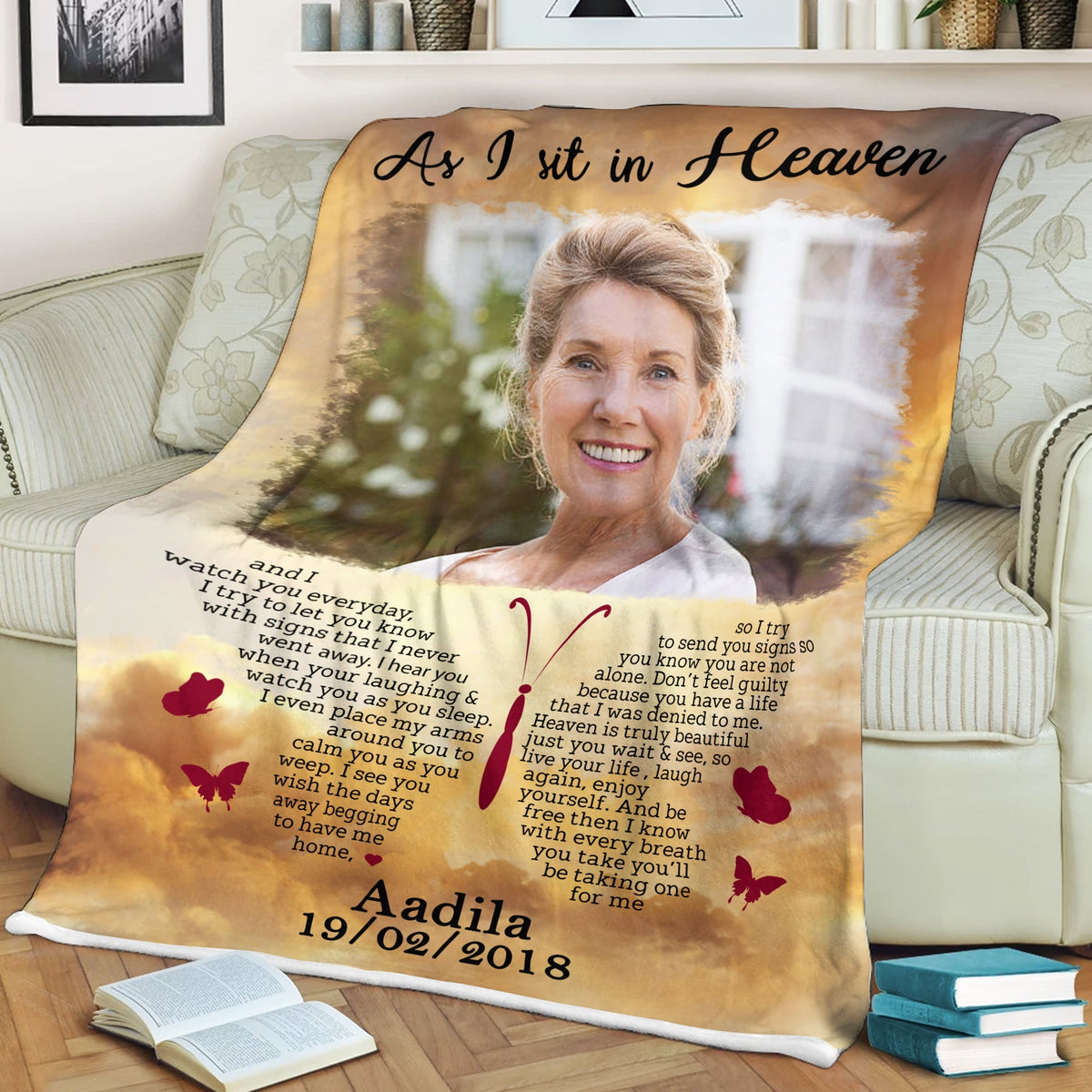 Heaven Butterfly Custom Photo Blanket Memorial - Best Custom