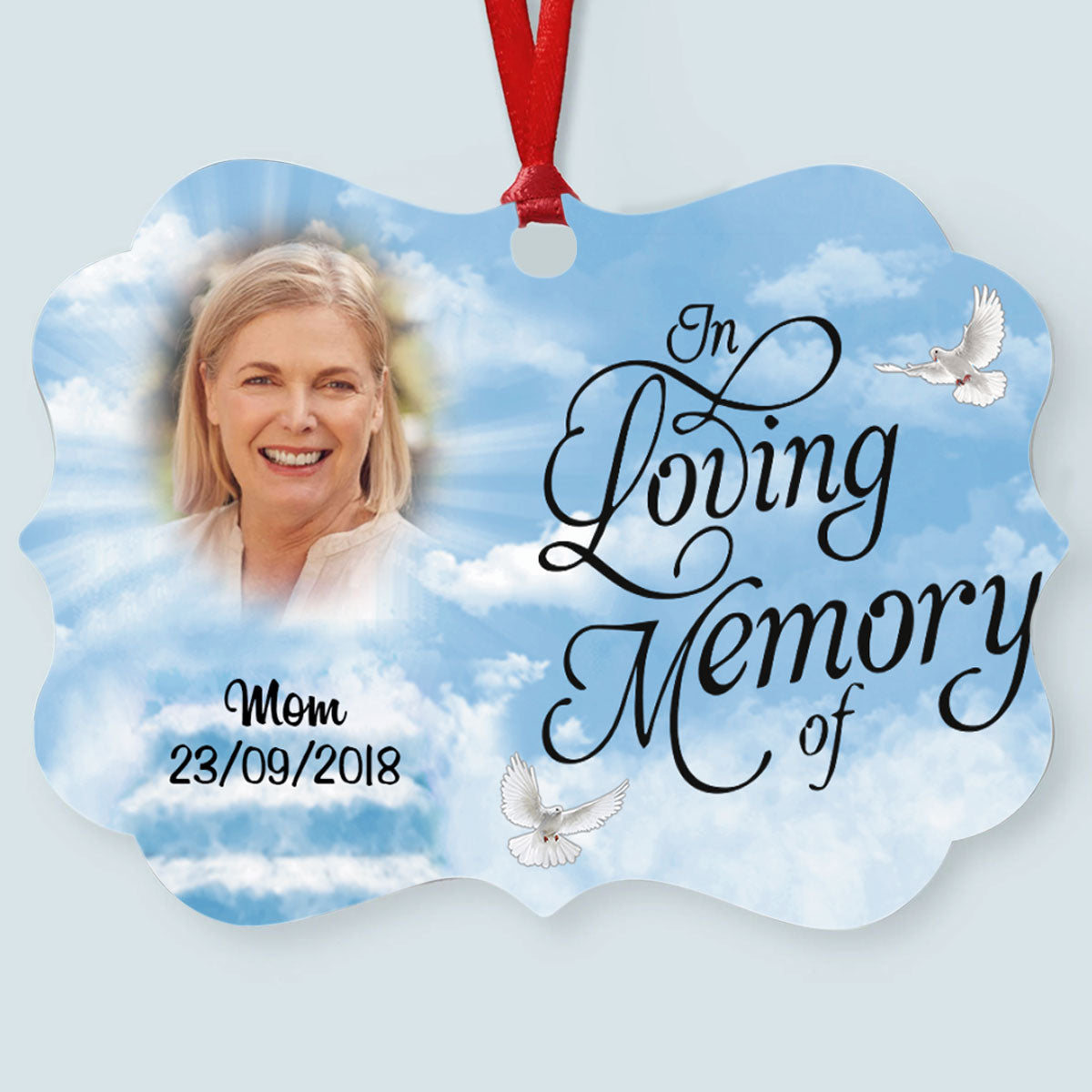 In Loving Memory Of Memorial Dove Multiple Background Personalized Alu -  Best Custom