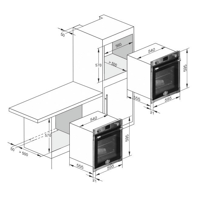 chef 60cm gas oven