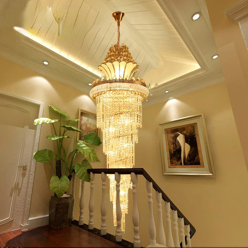 Large Gold Imperial Crystal Chandelier For Hotel Hall Living Room