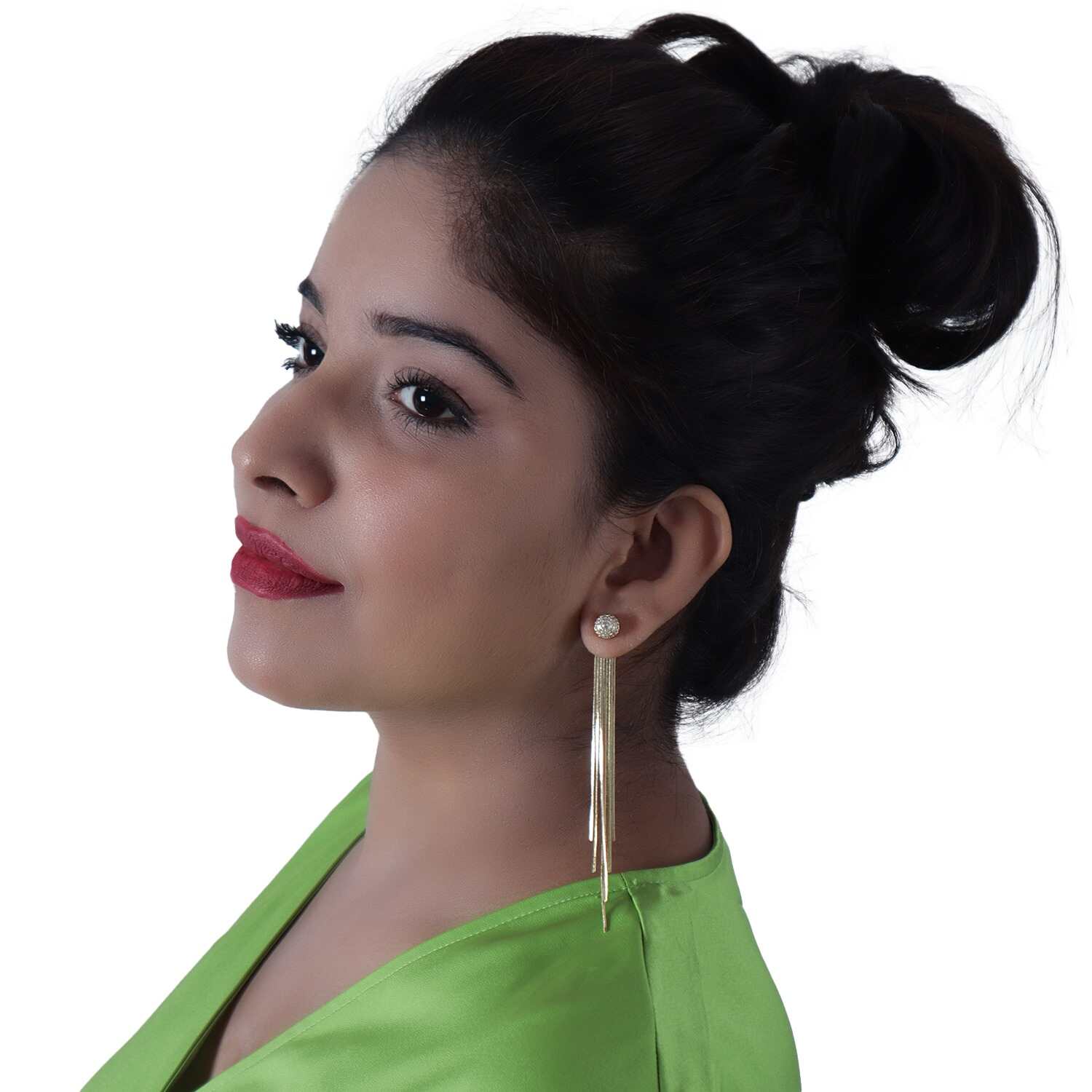 Gold Earrings - Best Fancy Latest Gold Earring Designs/Gold Ear Tops For  Women online on Flipkart