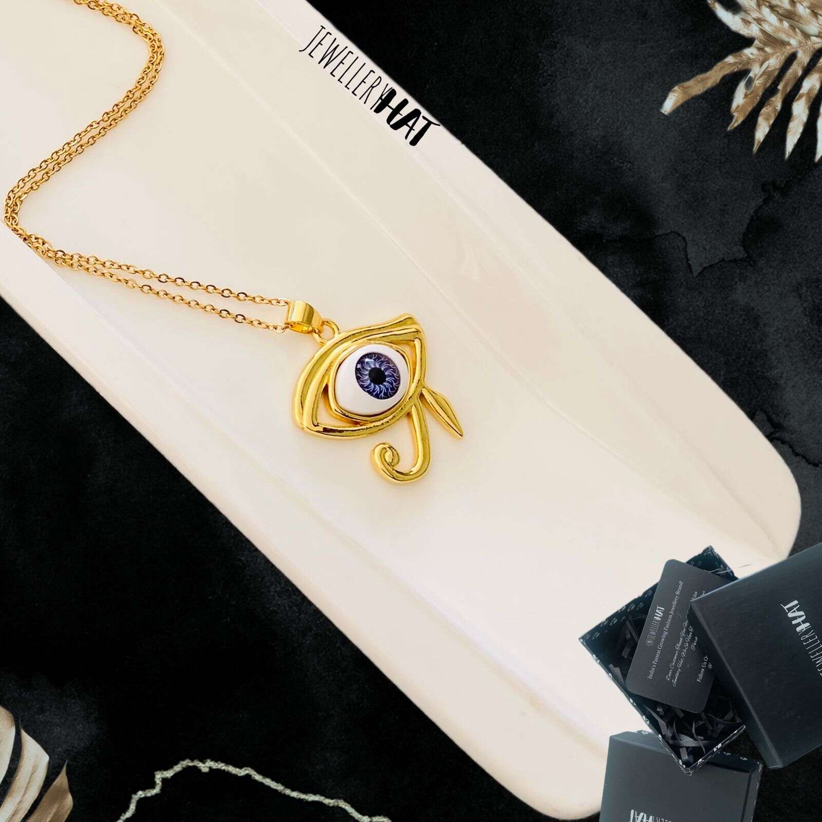 Protection Necklace, 18K Gold Plated Dainty Evil Eye Necklace With Blue  Diamonte - Hypoallergenic & Water-Resistant | M.catch.com.au