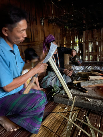 shaping the bamboo