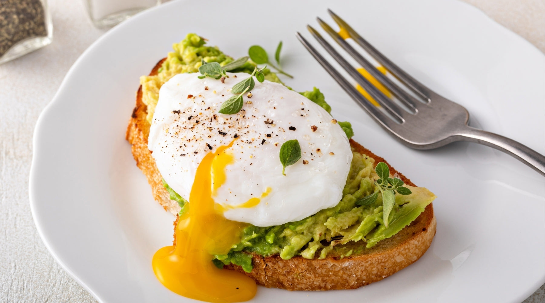 Smashed Avocado and poached egg on wholegrain toast