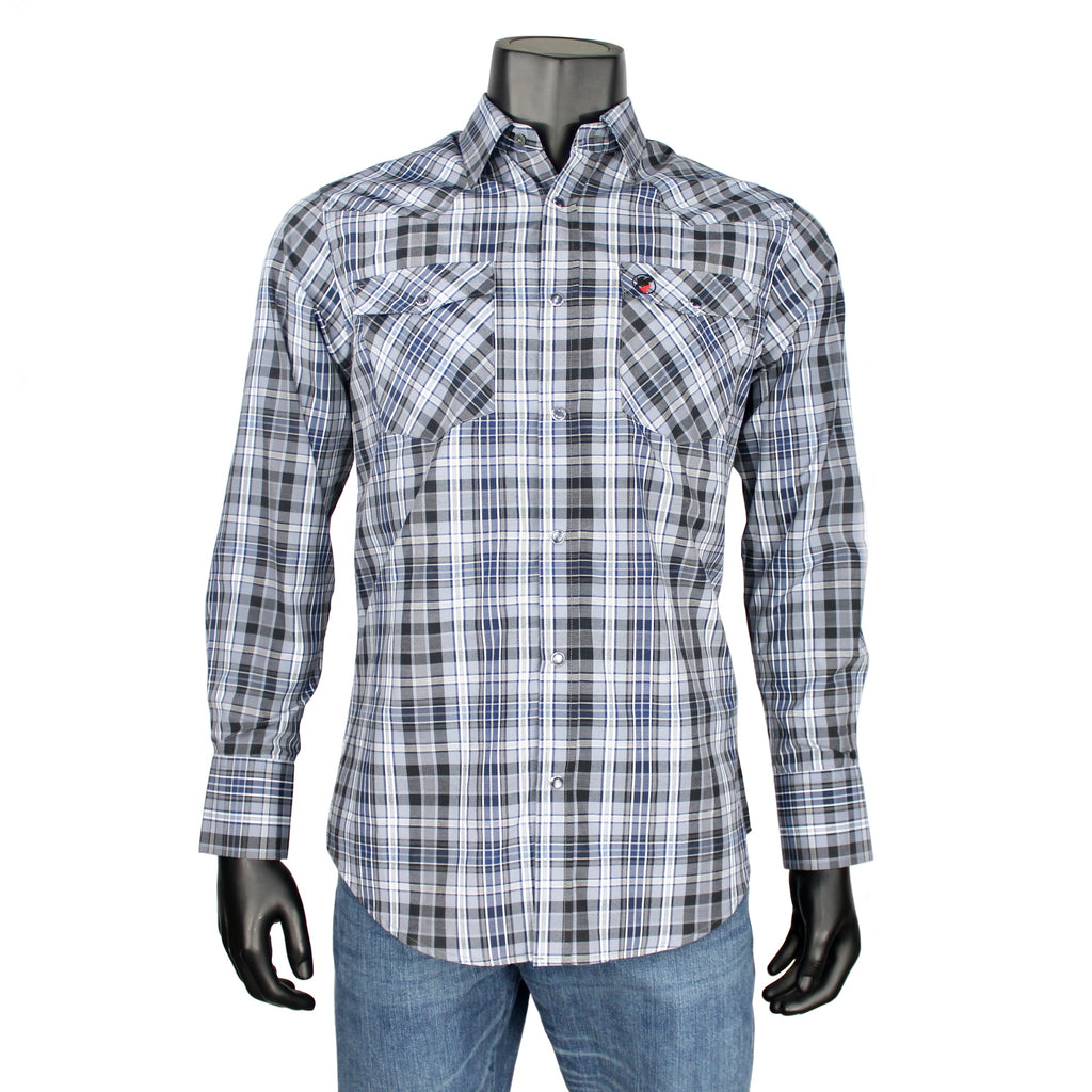 Bandoleros Western Cowboy Plaid Shirts - Blue & Black – MexWest