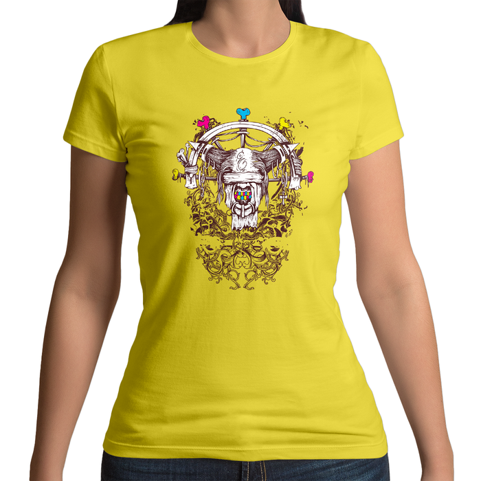 Camiseta Mujer - Calavera Vikingos.