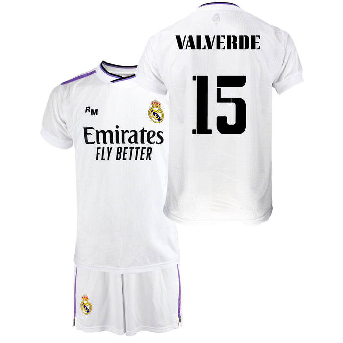 olifant discretie Mobiliseren Replica First Kit Set - 15 - Valverde - Real Madrid Child Shirt and  Trousers - Season 2022/2023 — KUSTOMIK