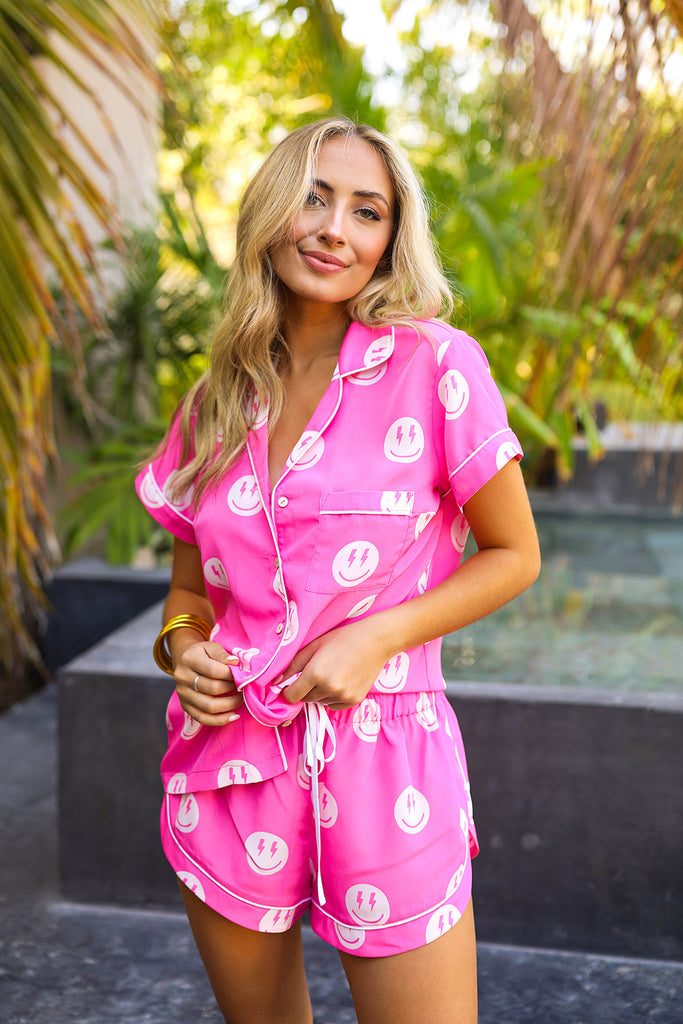Select Sustainable Wearable Women's Apparel,Women, T-Shirts & Tops, Tank Tops - Clothing Shop OnlineAurora Happie Jammies Set - Pink