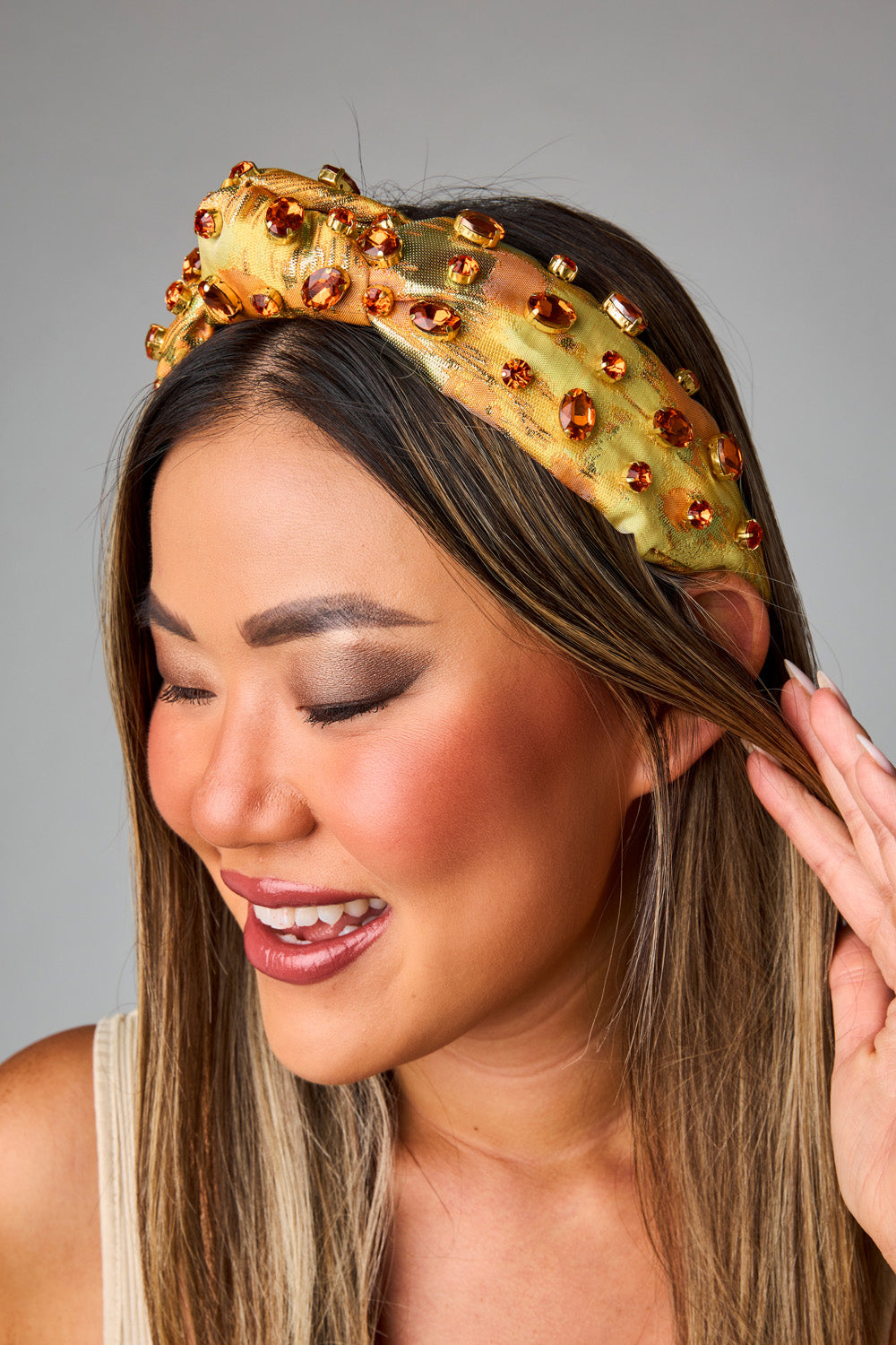 BuddyLove X Brianna Cannon | Eleanor Crystal Headband | Yellow – BuddyLove  Clothing Label