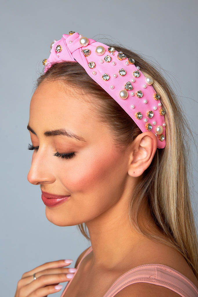 Charlotte Studded Headband - Bubblegum