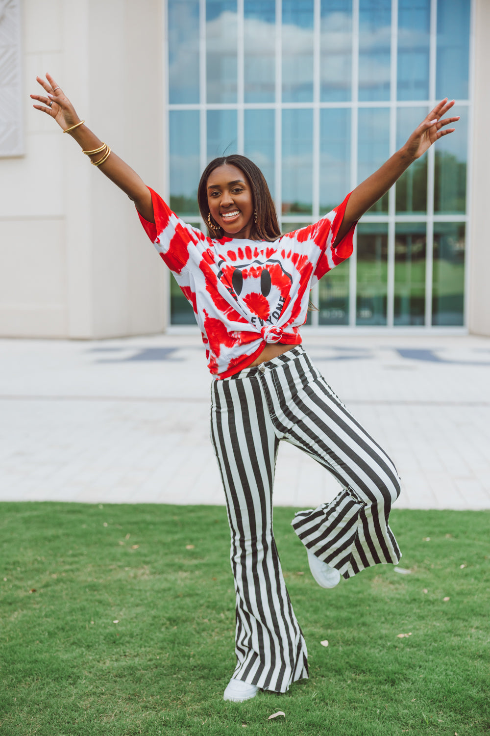 Giddy up its Gameday Blue White Graphic Tee