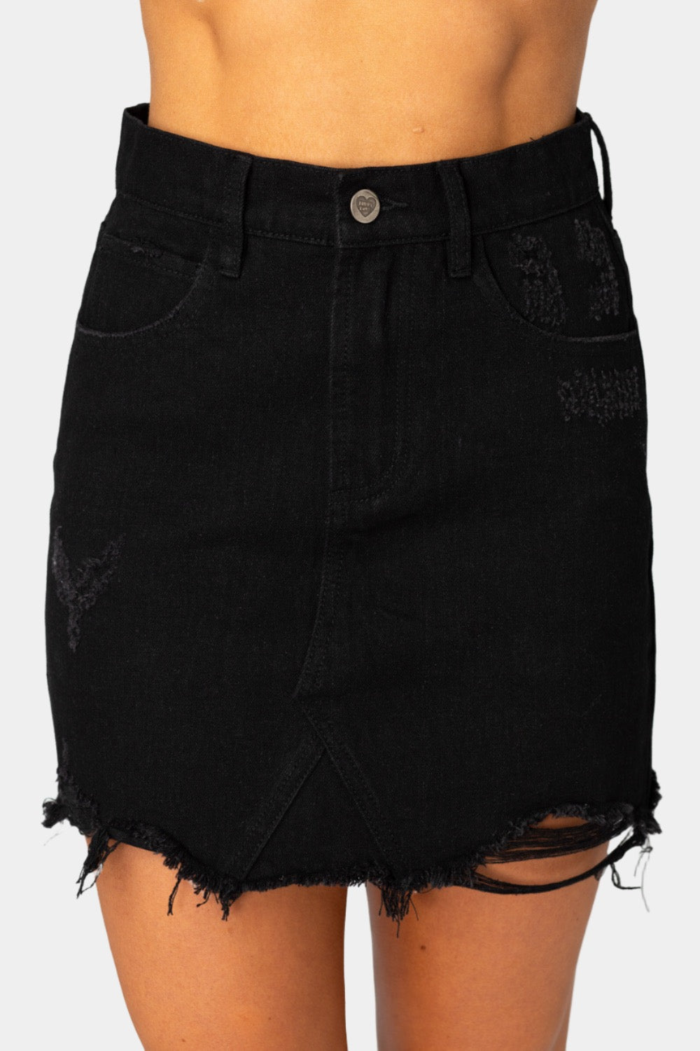 Washed Denim Strap Detail Mini Wrap Skirt - Men - OBSOLETES DO NOT