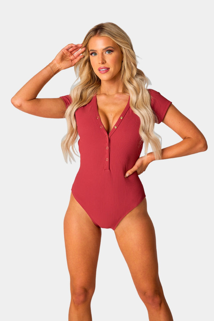 Select Sustainable Wearable Women's Apparel,Women, T-Shirts & Tops, Tank Tops - Clothing Shop OnlineMona Short Sleeve One-Piece Swimsuit - Rust
