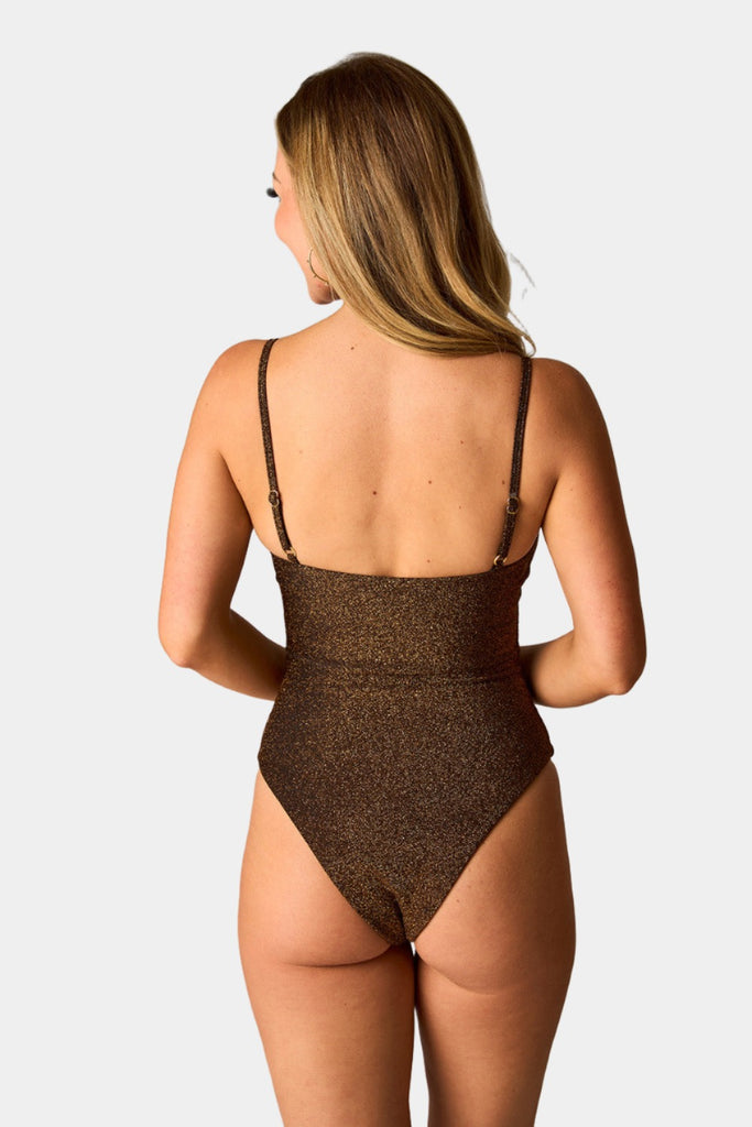 Select Sustainable Wearable Women's Apparel,Women, T-Shirts & Tops, Tank Tops - Clothing Shop OnlineTilly Deep V One-Piece Swimsuit - Copper