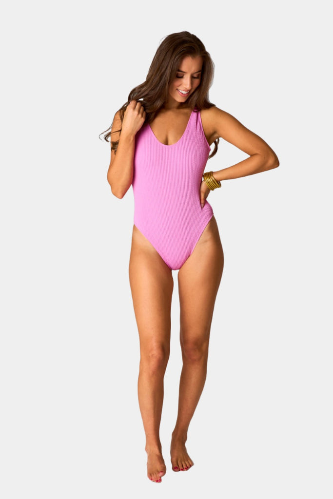 Select Sustainable Wearable Women's Apparel,Women, T-Shirts & Tops, Tank Tops - Clothing Shop OnlineBondi One-Piece Swimsuit - Pepto Pink