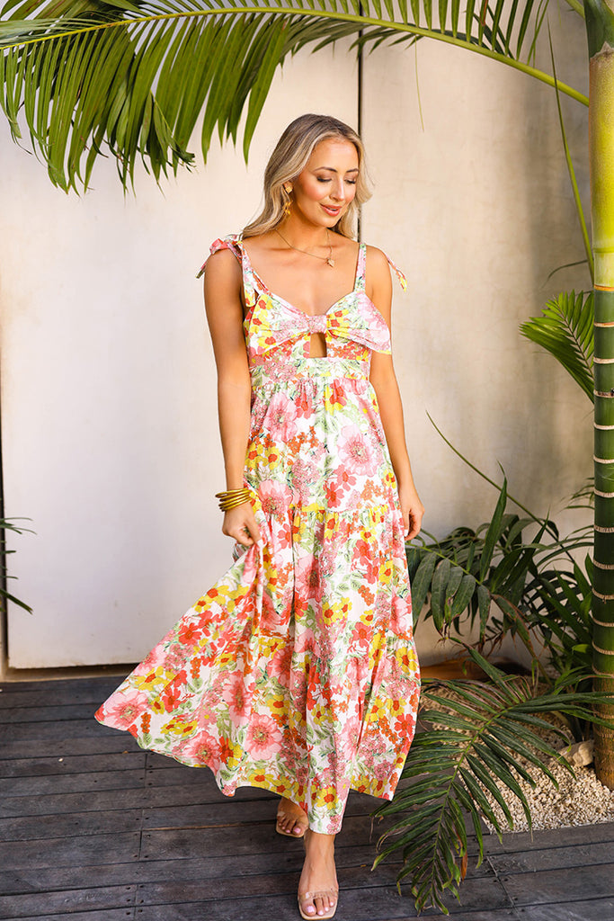 Select Sustainable Wearable Women's Apparel,Women, T-Shirts & Tops, Tank Tops - Clothing Shop OnlineHamptons Tie-Shoulder Maxi Dress - Whimsy