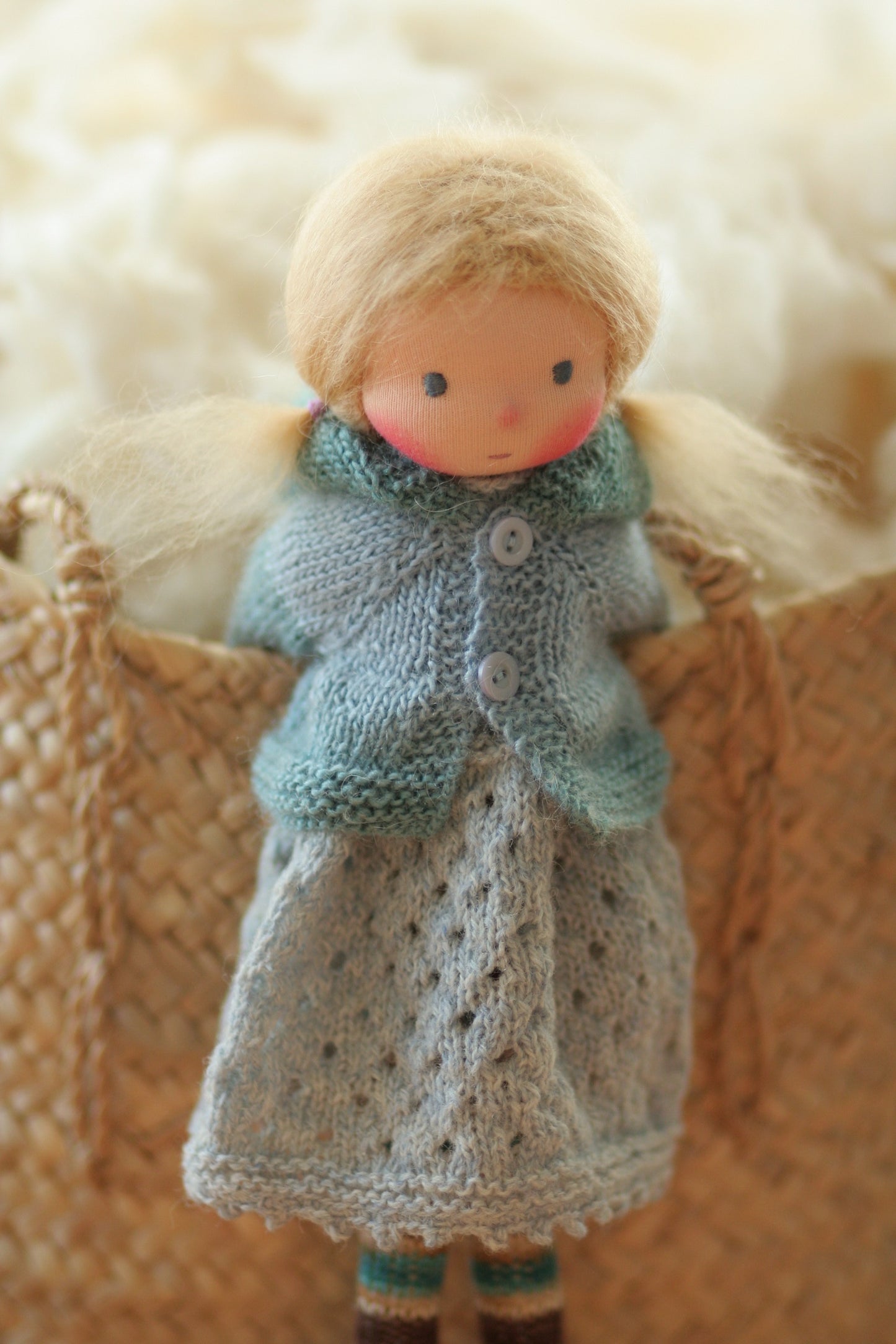 Kari - Peperuda doll, knitted 14” doll, Waldorf doll, art doll, soft doll, natural doll, puppen, handmade doll