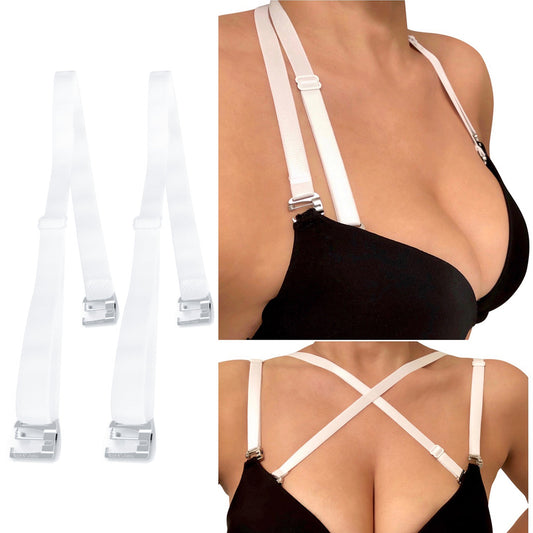 Cette on X: Bra converter clip- converts bras to an instant racerback,  provides lift and prevents straps from sliding off shoulders. No bra straps  showing :) #brastraps #beforeandafter #nostraps #backless #dress #top #