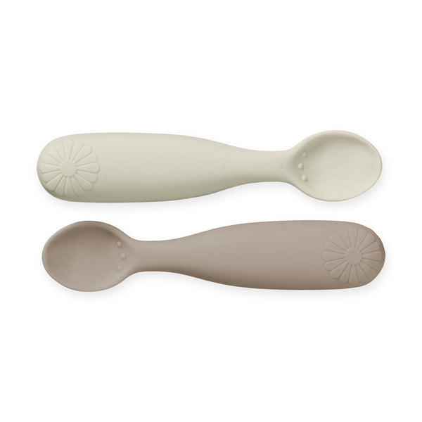 Baby Silicone Feeding Spoons (Blush/Shifting Sand) 2-Pack – Mushie