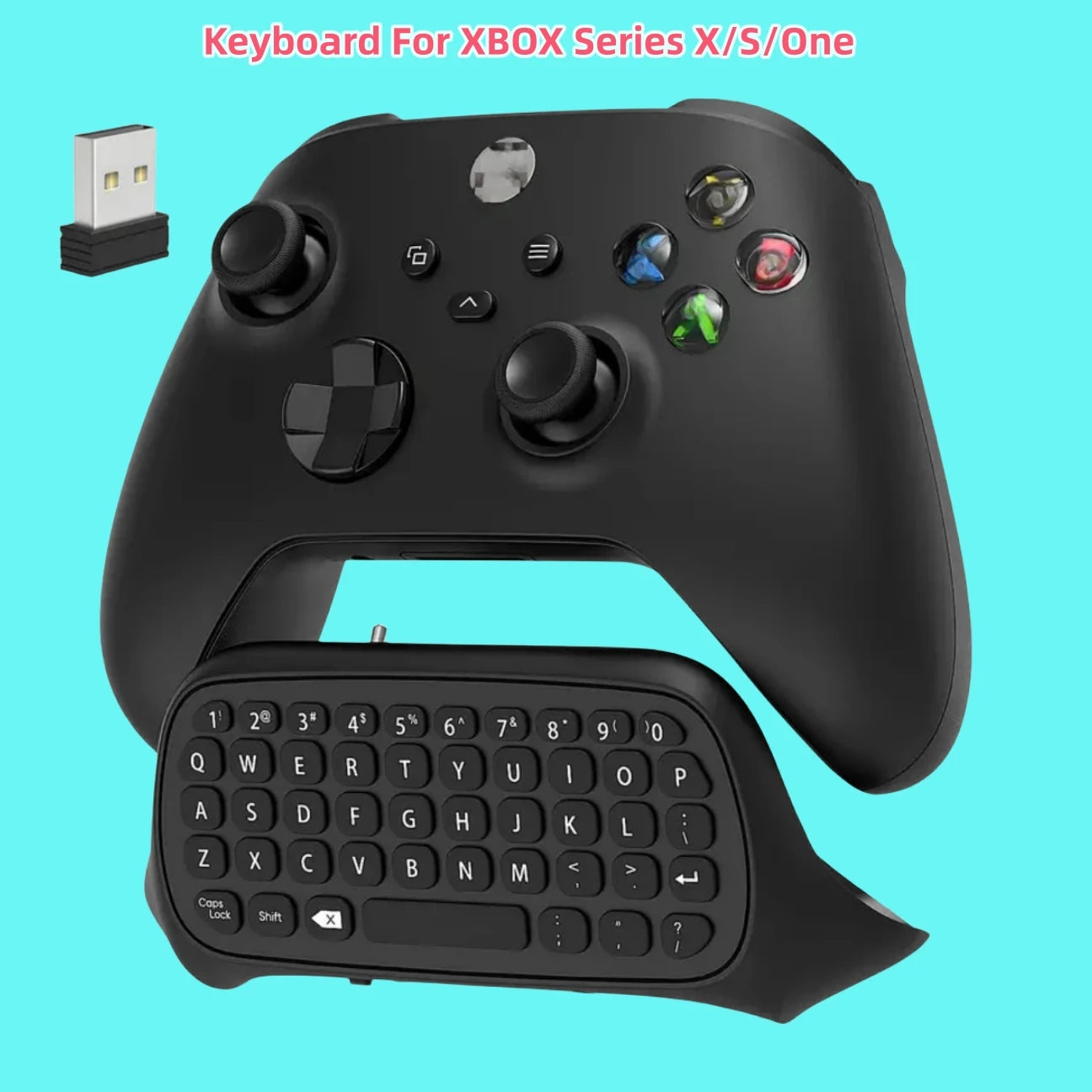 Controller Keyboard for Xbox Series X/S/One/One S Wireless Chatpad Bluetooth Gaming Keypad USB Receiver Built-In Speaker 3.5
