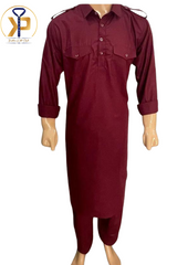 maroon pathani kurta pyjama for men eid