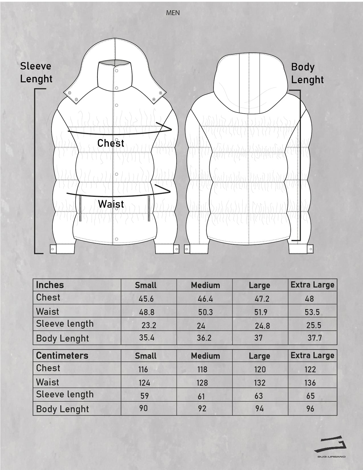 Men's Jacket Size Chart