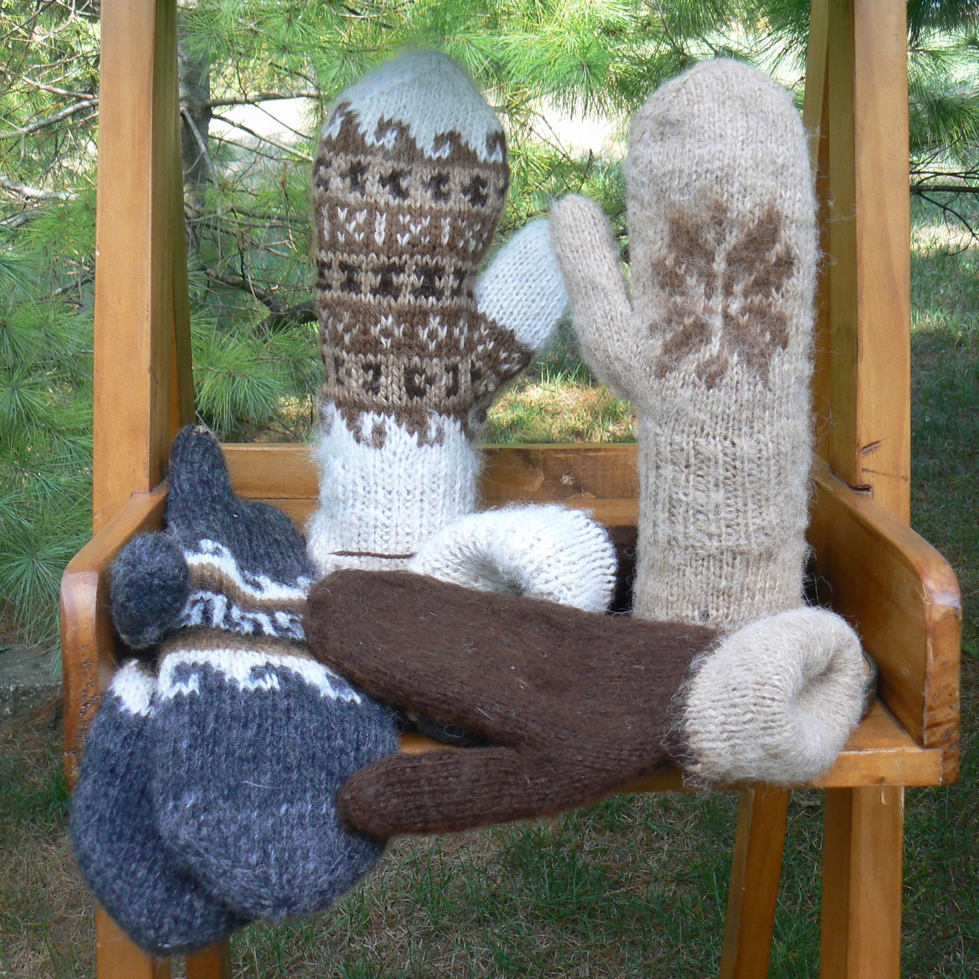 Peruvian Double-Knit Reversible Mittens - Ballintotas Alpacas